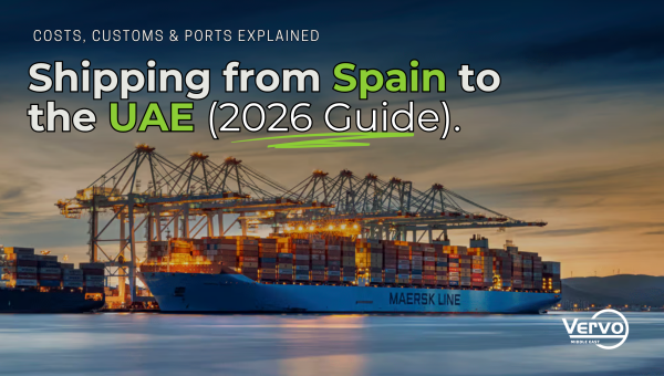 Spain to the UAE freight shipping routes, customs and cargo logistics